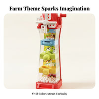 Farm Themed Ball Maze Toy Clear Front Panel Activity Structure Toy Crank Operated 3D Maze Game Early Learning for Preschoolers, Children