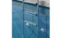 Stainless Steel 3-Step Pool Ladder Rustproof Pool Ladder with Step Pads Polished Long-Lasting for Swimming Pools