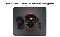 ABS Shell Firefighter Rescue Helmet Collision Resistant Rescue Helmet Hands-Unrestricted Lighting Hard Hat with Flashlight Mount Adjustable Fit for Firefighters, Industrial Workers, Arborists, Firefighting, Work at Height, Outdoor Operations