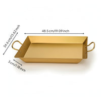 Rectangular Octopus Tray Double Handle Stainless Steel Serving Tray with Handles Shallow Serving Platter with Handles Food Grade for Hosts, Home Cooks, Hot Pot