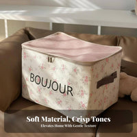 Foldable material container fastener closure Organizer Box cleanable for Students, Families