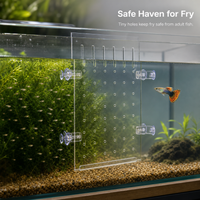 Acrylic Aquarium Divider with Suction Cups, Transparent Isolation Grid for Fish Tanks