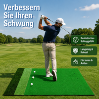 Golf Mat for Beginners, 120x150cm Driving Range Practice Mat, Durable 8mm Practice Mat for Indoor & Outdoor, Portable with Short & Long Grass