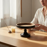 Handmade Look Wooden Fruit Tray Sturdy Pedestal Stand Easy to Clean for Wedding Photo Session