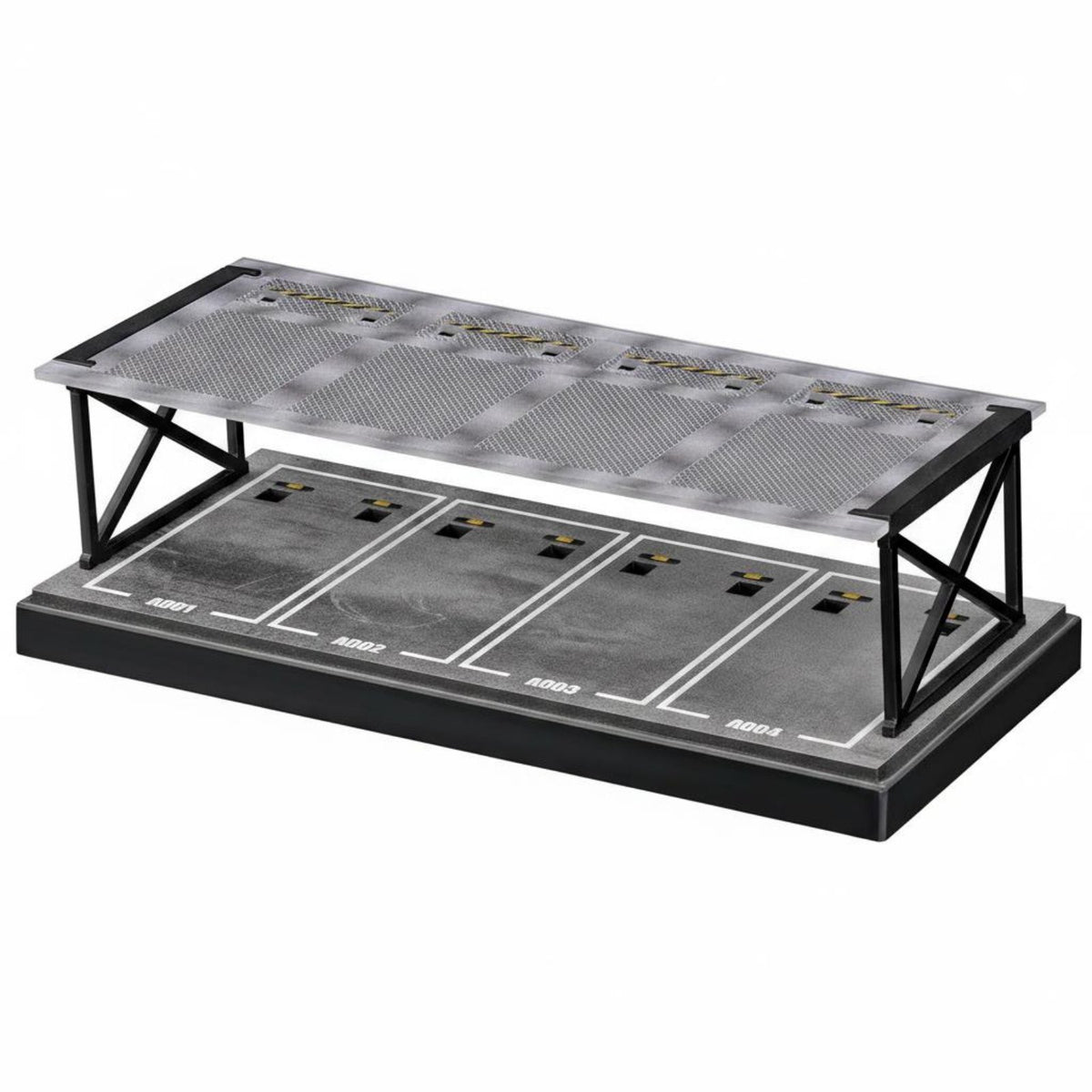 1:64 Parking Lot Display Sturdy Double Layer Car Display Rack Dust-Resistant Miniature Car Garage Shelf for Desk