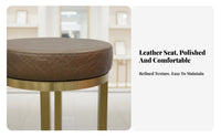 Modern Design Backless Pedestal Stool Sleek Look Bar Chair Integrated Footrest Seating Furniture Stable Round Base for Business Owners, Interior Decorators, Jewelry shop, Reception Area, Boutique, Restaurant