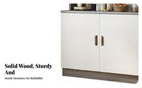 Large Capacity Dining Room Sideboard Cabinet Glass Display Doors Kitchen Buffet with Hutch Sturdy Construction Kitchen Pantry Hutch Adjustable Shelves for Families, Homeowners, Home Decor Enthusiasts