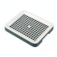 Anti-Tip Design Rabbit Litter Tray with Grate Splash Proof Small Creature Litter Tray with Grid Detachable Rabbit Potty Training Pan Easy to Clean