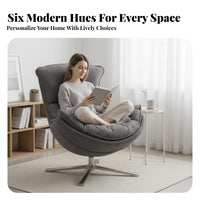 Soft Upholstery Upholstered rotating Armchair Modern aesthetic Oversized rotating Barrel Chair Breathable Fabric Indoor Seating Deep Seat for Homeowners, Apartment Dwellers, Living Room, Home Office, Lounge Area, literary corner