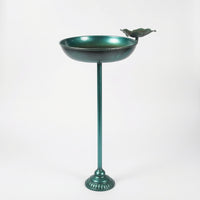 Pedestal Bird Bath Decorative Bird Bath with Flower Accent Birdbath Weather-Resistant Garden Decor Weatherproof for Gardeners