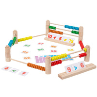 Abacus with Number Cards Child-Centered Wooden Abacus Counting Frame Educational Math Toy Colorful for Children, Homeschool