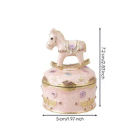 Horse Trinket Box Embossed Jewelry Box with Horse Decorative Gift for Dresser, Vanity