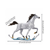 Horse Figurine Ornamental Horse Statue Sculptural Figurine with Undulating Base for Art Lovers, Office