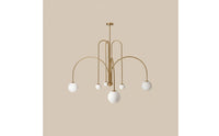 Minimalist Design Modern Chandelier Geometric Design Chandelier Light Decorative Globe Shades Ceiling Fixture for Dining Room