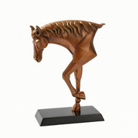 Horse Sculpture with Pedestal Sleek Horse Statue Luxury Ornament for Homeowners, Office