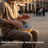 Two-Sided-Sided Playable Travel Cajon Lightweight Portable Cajon Drum Distinct Bass and Treble Tones for Live Performance, Band Practice