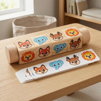 Cartoon Wooden Rotating Puzzle Toy Smooth Picture Card Matching Toy for Preschoolers, Children