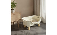 Pet Basin with Handles Low-Entry Rectangular Plastic Wash Basin Sturdy for Cats