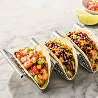 Stainless Steel Taco Stand Perforated Tableware Rust-Resistant