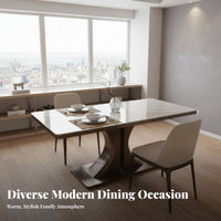 5 Pieces Stsingle-Look table surface 4-Seater Dining Suite Light Luxury Aesthetic Kitchen Table set Modern Design Household Furniture Upholstered Chairs for Apartment Dwellers, Families, Homeowners, Small Spaces, Living Room, breakfast area
