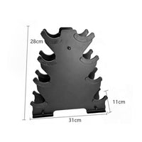 Space Saving 3-Tier Dumbbell Stand Stable Design Hand Weight Storage Rack for Home Gym