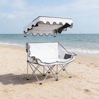 Double Seat Canopy Chair Backrest Portable Folding Loveseat Protection Outdoor Seating for Campers