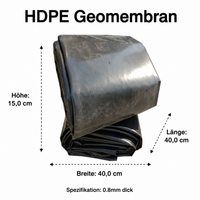 HDPE Pond Liner 1mm, Fish-Safe and Durable Pond Liner 6x8m, Waterproof Black Pond Tarpaulin for Stream and Ornamental Pond