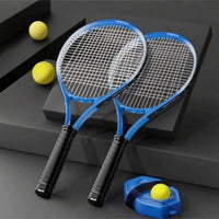 Two-Person Practice Rebound Tennis Racket with Cords Tennis Training Racket Wrapped Handle Sports Gear Family Fun for Parent-Child