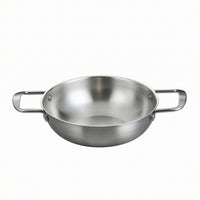 Food Grade Double Handle Soup Pot Riveted Handles Wide Shallow Pot Polished Finish Kitchenware Simple Design