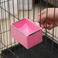 Stainless Steel Dog Bowl with Removable Stainless Bowl, Budgie Feeders for Cages, Large Square Stainless Steel Dog Bowl for Crate and Hutch