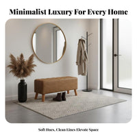 Soft Cushisingled Top Tufted Entryway Bench Stable Structure Long Stool Space-Saving Indoor Furniture Nordic Design for Shop Owners, Homeowners, Interior Designers, Hallway, Fitting Room, Bedroom