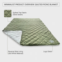 Picnic Blanket and Waterproof Blanket for Family Outings, Large Waterproof Picnic Blanket with Fleece, Camping Blanket and Beach Mat with Bag