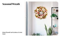 Artificial Peony Wreath Full and Full Artificial Flower Wreath Round Floral Circlet No Maintenance Home Decoration for Farmhouse