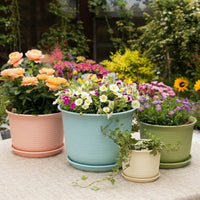 Resin Planter with Matte Finish, Simple Planter for House Plants, Outdoor Planters and Indoor Plant Pot, Water Saving Simple Style