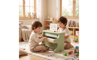 Wooden Piano with Music Stand 25-Key Tabletop Piano Educational Musical Instrument for Young Children, Beginners, Playroom, Preschool, Nursery