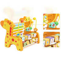 Educational Wooden Giraffe Toy Educational Wooden Bead Maze Sensory Bead Maze Colorful for Preschoolers