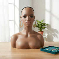 Mannequin Head Makeup Female Bust Mannequin Jewelry Display Bust for Photo Photography