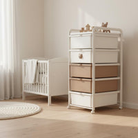 Toy Storage Cabinet Large Capacity Kids Toy Organizer Child-Friendly Design Multi-Bin Storage Cabinet for Young Children, Bedroom