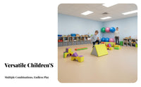 Anti-Slip Surface Kids Parkour Training Blocks Secure Hook-and-Loop Fasteners Kids Gymnastics Equipment Scratch-Resistant PVC Cover Soft Foam Obstacle Course Screen-Unrestricted Fun for Toddlers, Indoor, Kindergarten, School, Outdoor