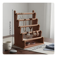 Space-Saving Design Watch and Bracelet Display Stand Solid Wood Construction Bangle Storage Organizer Large Capacity for Dresser Top, Vanity