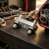 Gearbox Cooler Line Adapter Plate with Fittings 6AN Gearbox Cooler Line Adapter Plate with Gasket CNC-Machined Custom