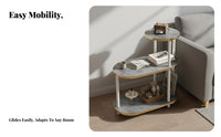 Space-Saving 3-Tier Rolling Utility Shelf Mobile Design Side Table Multi-Functional Household Furniture Multifunctional for Apartment Dwellers, Office Workers, Living Room, Bedroom, Small Areas, Entryway