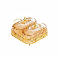 Light Luxury Design Lidded Candy and Nut Serving Platter Compartmentalized Divided Serving Tray with Lids Removable Containers Lidded Candy and Nut Dish Easy to Clean for Hosts, Parties, Holidays, Living Room