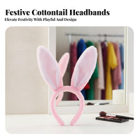 Cute Design Fuzzy Bunny Ears Hair Hoop Comfortable Fit Soft Bunny Hairband Single Size Fits Most Costume Accessory Lightweight for Performers, Cosplayers, Performances, Easter Celebration, Themed Events, Halloween