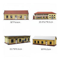 4 Pieces Architectural Railway Station Model Kit Miniature HO Scale Building Model Realistic Station Platform Compatible for Hobbyists