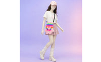Crossbody Bag Paw-Shaped Shoulder Bag Soft Pile Purse for Teens, Cosplayers