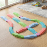 Textured Children Balance Sensory Board Interlocking Balance Path with Step Blocks Low-Height Training Kit Portable for Children, Home