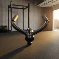 Angled   Attachment Handle with Padded Grips Comfortable  Matte Dark Fitness Attachment for Weightlifters