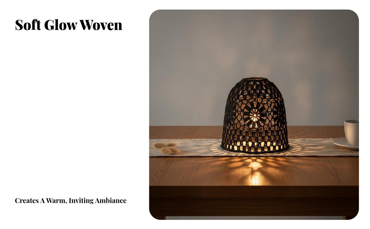 Woven Rope Lampshade Aesthetic Woven Lamp Shade Creative Design Bohemian Pendant Light Shade for Homestay Owners, Hotel Decorators