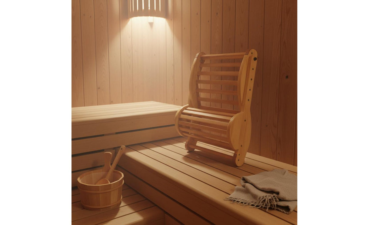 S-Shaped Sauna Backrest Heat-Resistant Wave Wooden Backrest Breathable Slatted Design Ergonomic Back Support for Steam Room